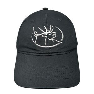 RMEF Snapback Hat Black One Size Adjustable Embroidered Vented Holes 6 Panel